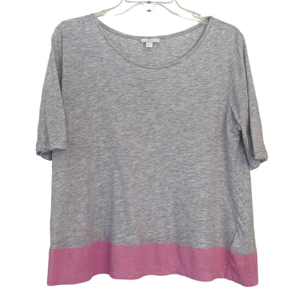 COS Boxy Blouse Top Colorblock Sz Medium Grey Pink
